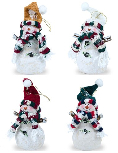 Bonhomme de neige suspension de Noël - grands - 4 pièces