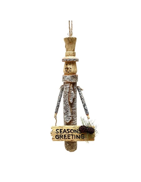 Christmas tree decoration - Seasons Greetings Christmas log man