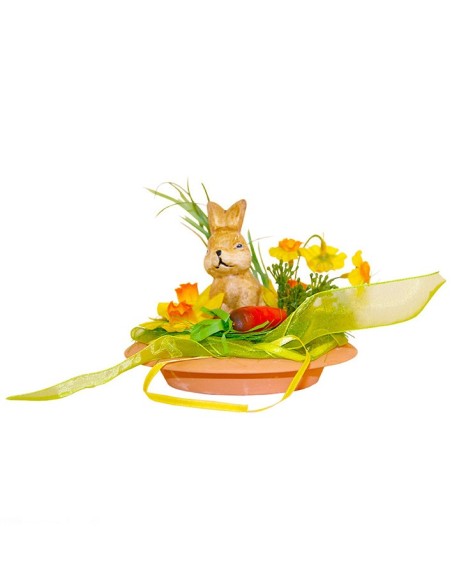 Table decoration with little flowering rabbit - 6 pieces