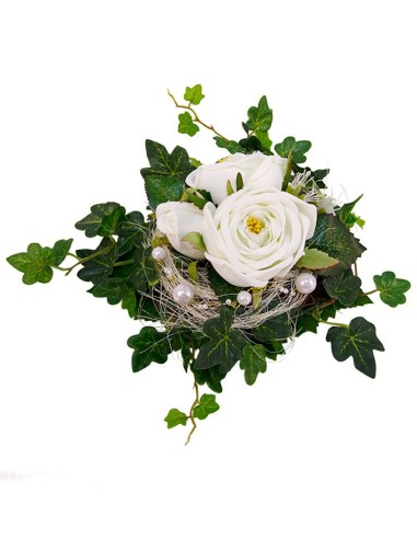 Caja de ramos de flores - corona blanca