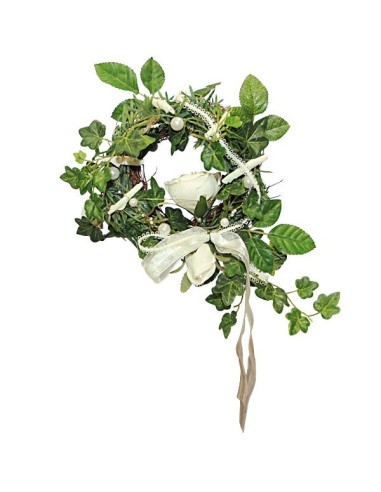 Ivy crown and white rose