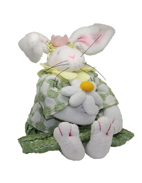 Decorative plush rabbit with daisy