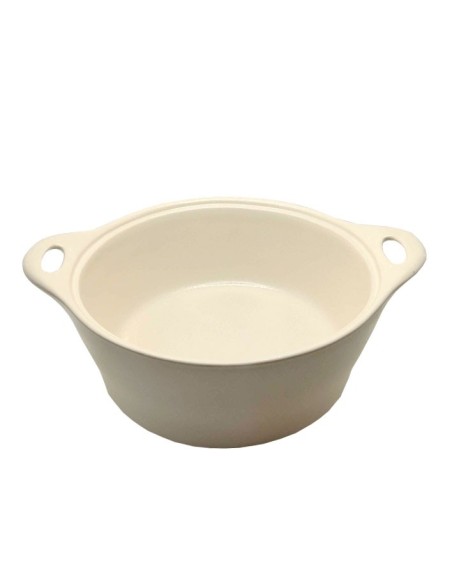 Round ceramic baking dish - Beige